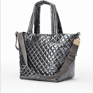 MZ Wallace Metro Tote Deluxe/Anthracite Metal - NWT